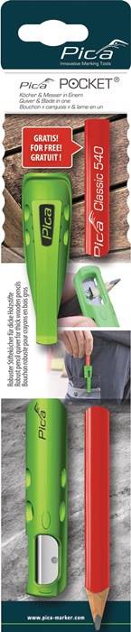 Pica Köcher Pocket für Blei-/Markierstifte mit Spitzmesser mit 1