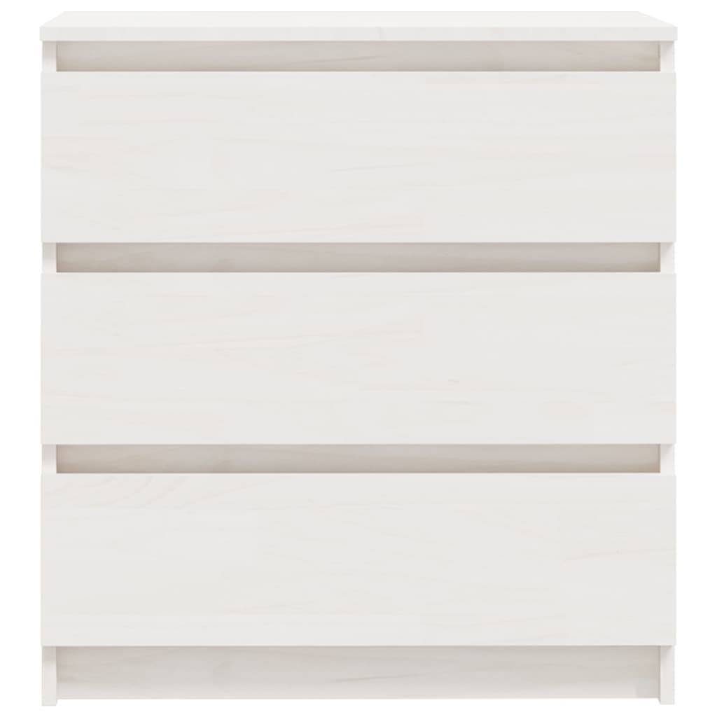 vidaXL Nachtschrank Weiß 60x36x64 cm Massivholz Kiefer