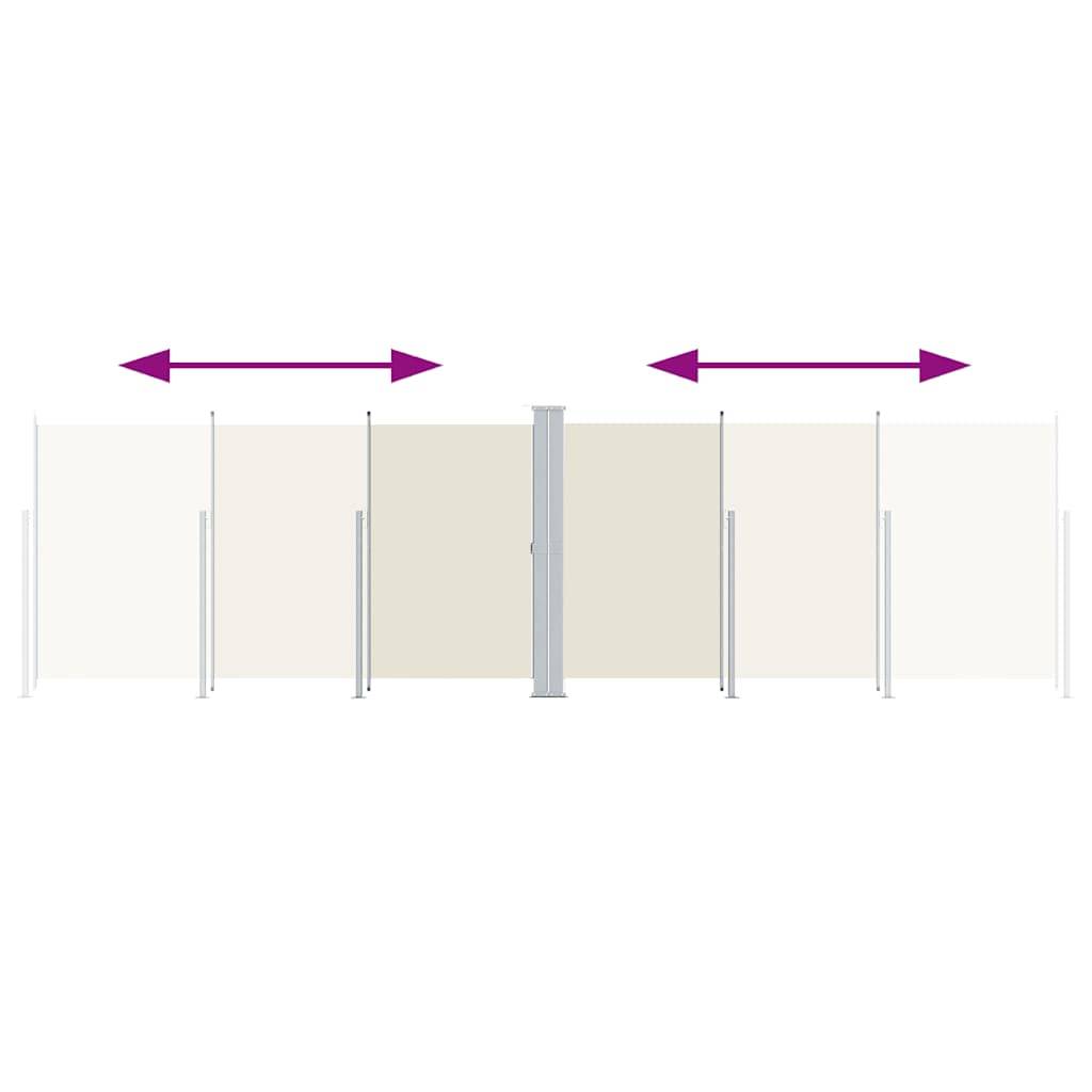vidaXL Seitenmarkise Ausziehbar Creme 180x600 cm