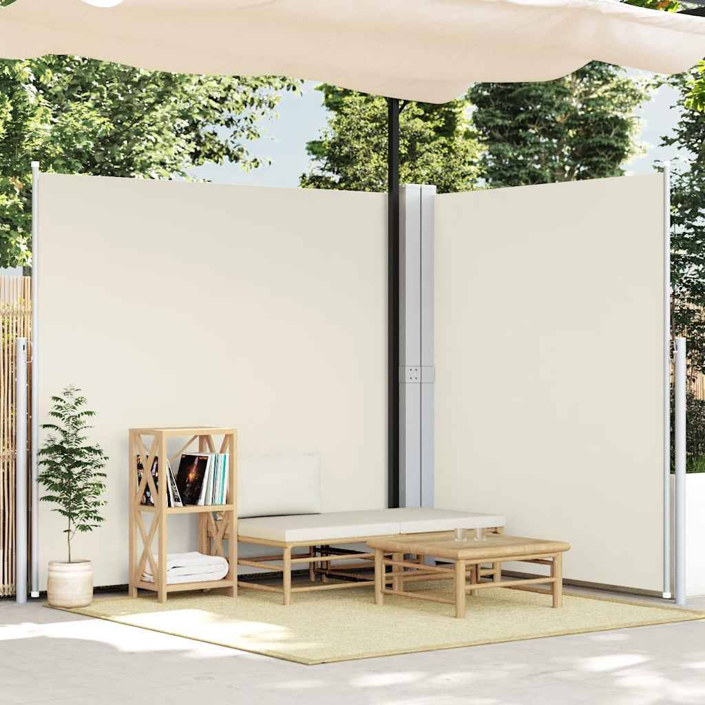 vidaXL Seitenmarkise Ausziehbar Creme 200x600 cm