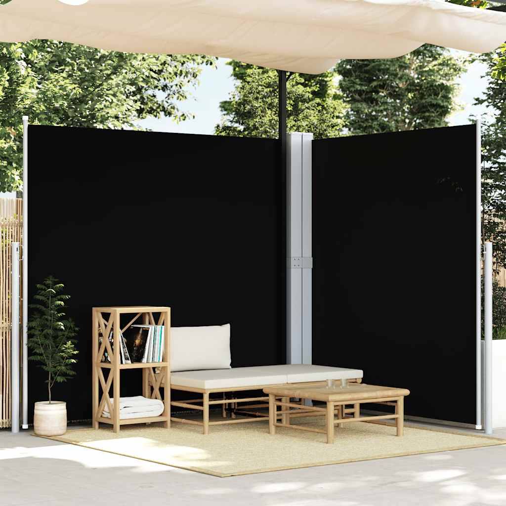 vidaXL Seitenmarkise Ausziehbar Schwarz 200x600 cm