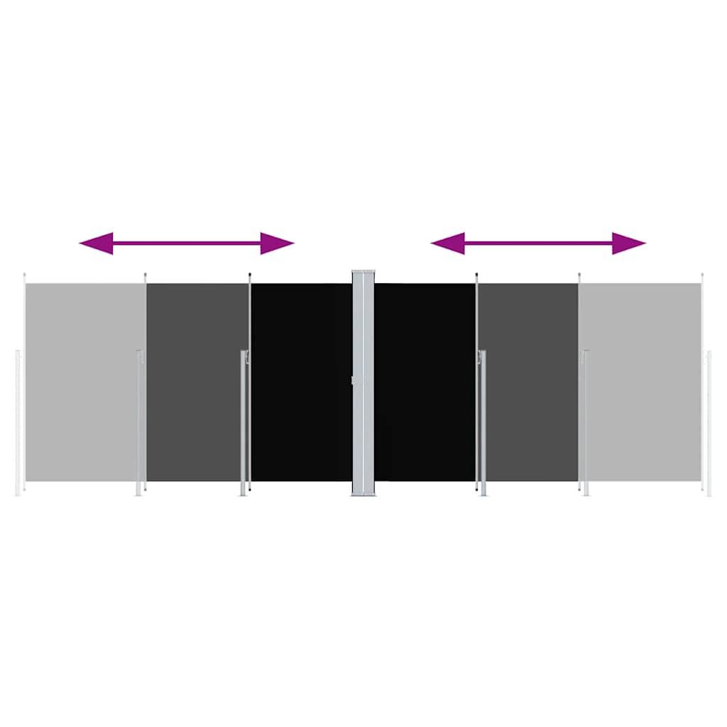 vidaXL Seitenmarkise Ausziehbar Schwarz 200x600 cm