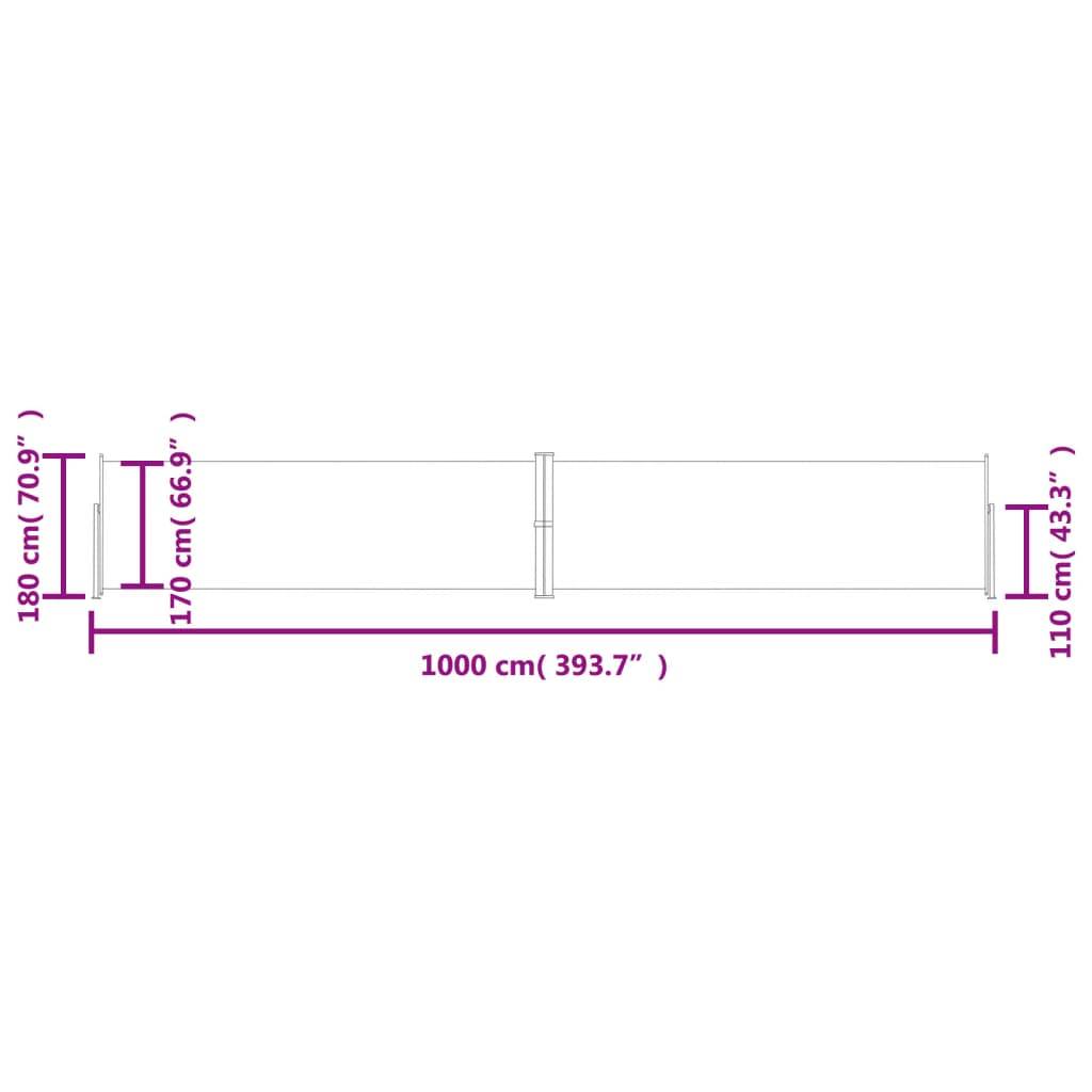 vidaXL Seitenmarkise Ausziehbar Blau 180x1000 cm