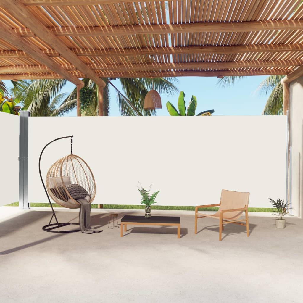 vidaXL Seitenmarkise Ausziehbar Creme 220x1000 cm