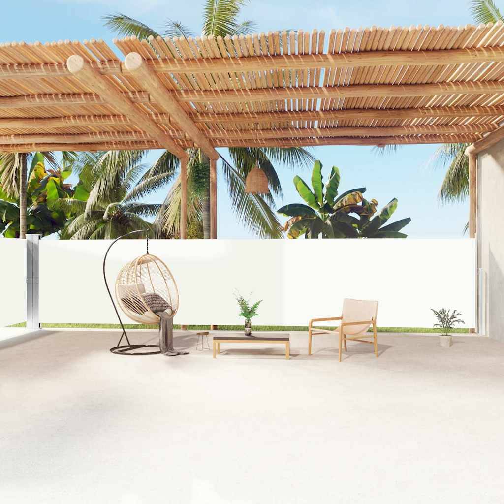 vidaXL Seitenmarkise Ausziehbar Creme 160x1200 cm