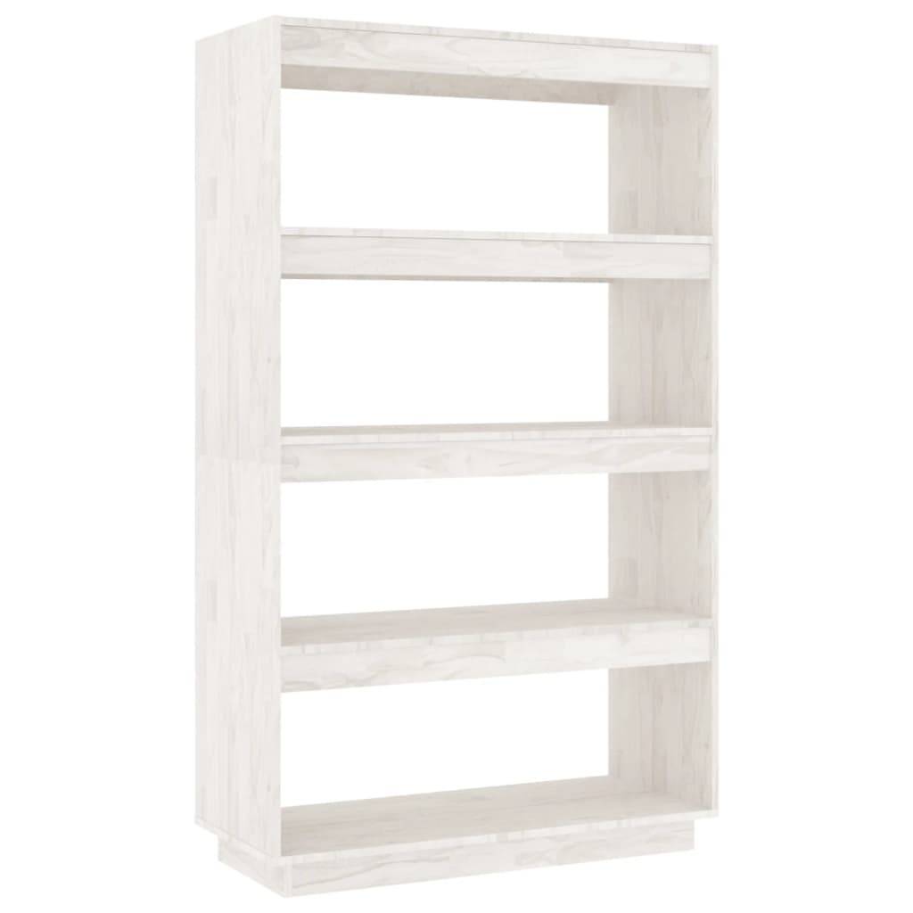 vidaXL Bücherregal/Raumteiler Weiß 80x35x135 cm Massivholz Kiefer