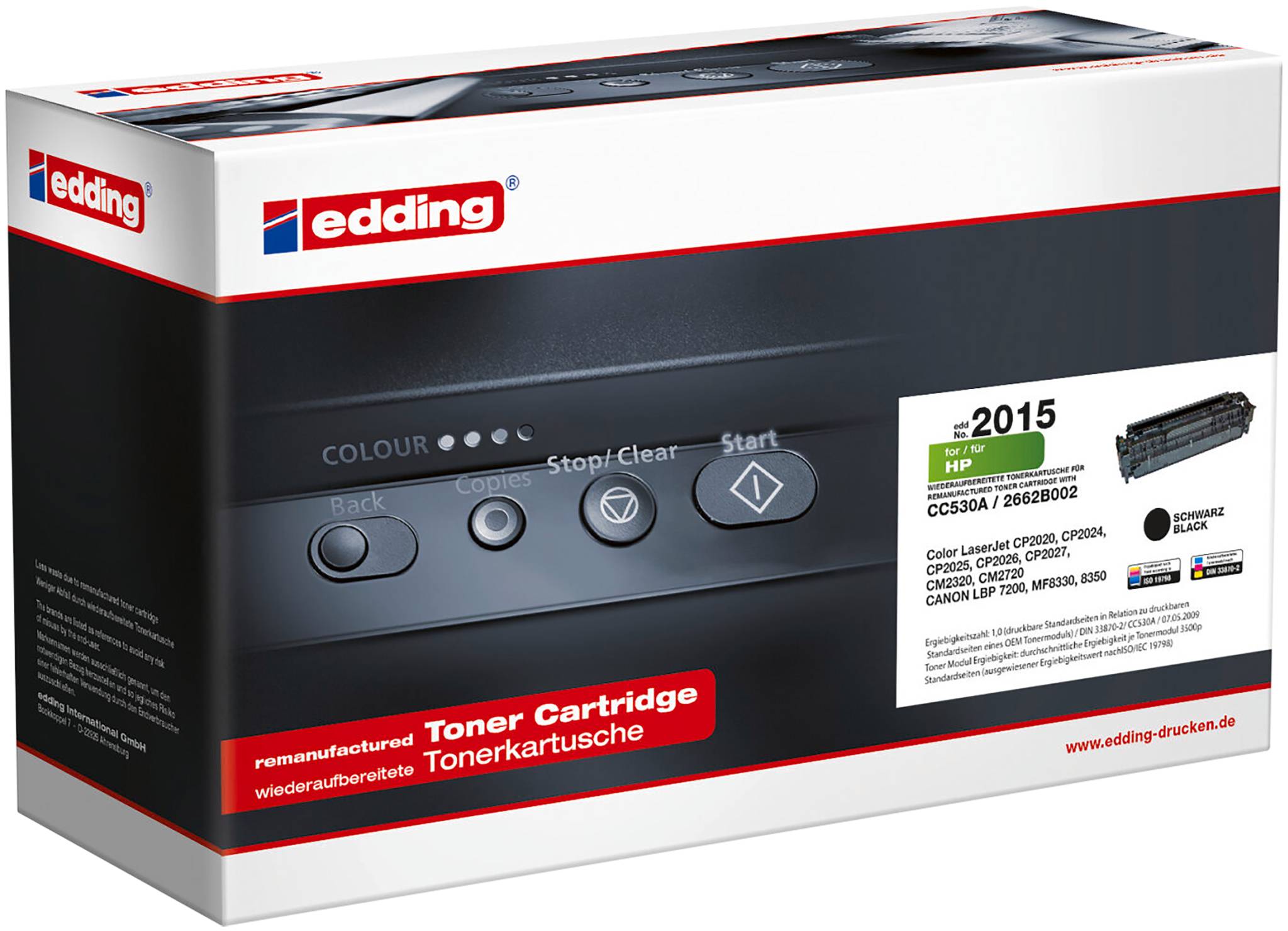 Edding Toner ersetzt HP 304A, CC530A Schwarz 3500 Seiten Kompatibel Tonerkassette