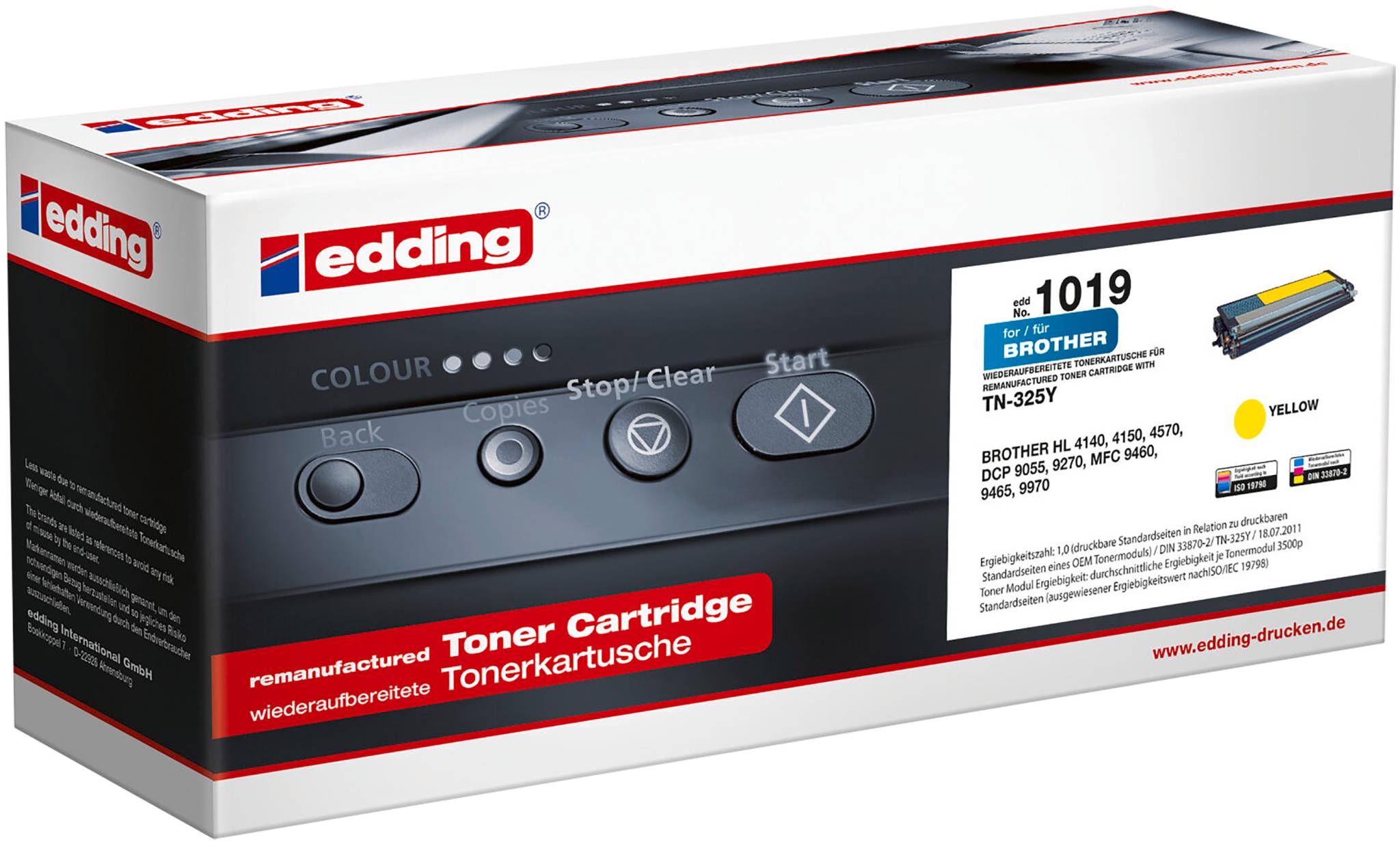 Edding Tonerkassette ersetzt Brother TN-325Y, TN325Y Kompatibel Gelb 3500 Seiten edding 1019