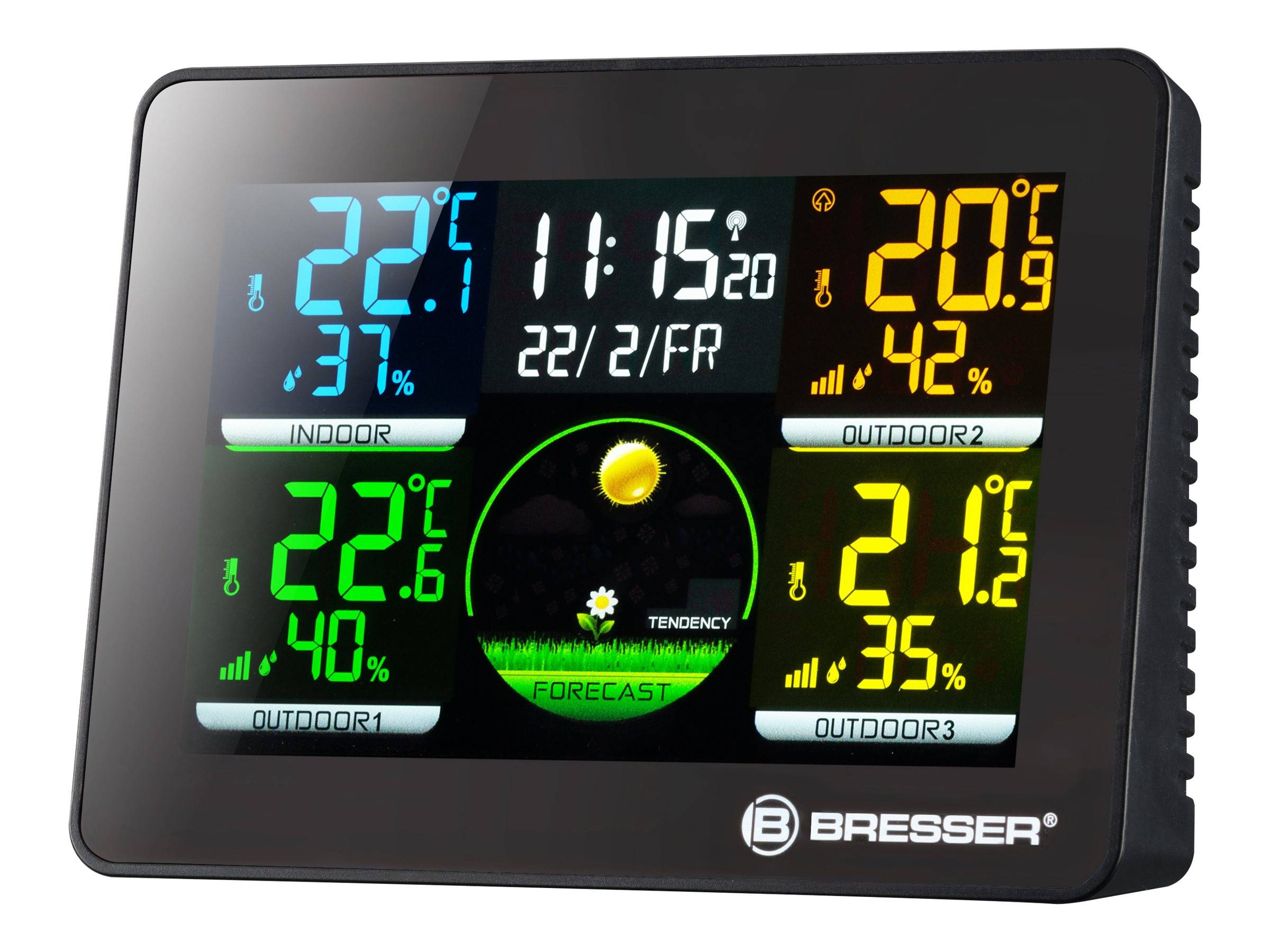 Bresser Optik Thermo Hygro Quadro NLX Thermo-/Hygrometer Schwarz