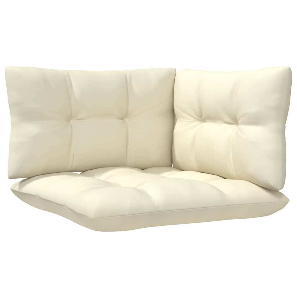 vidaXL 2-Sitzer-Gartensofa mit Creme Kissen Massivholz Kiefer
