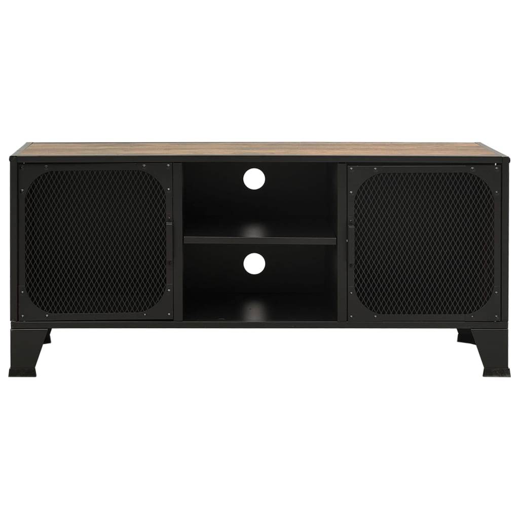 vidaXL TV-Schrank Rustikales Braun 105x36x47 cm Metall und MDF