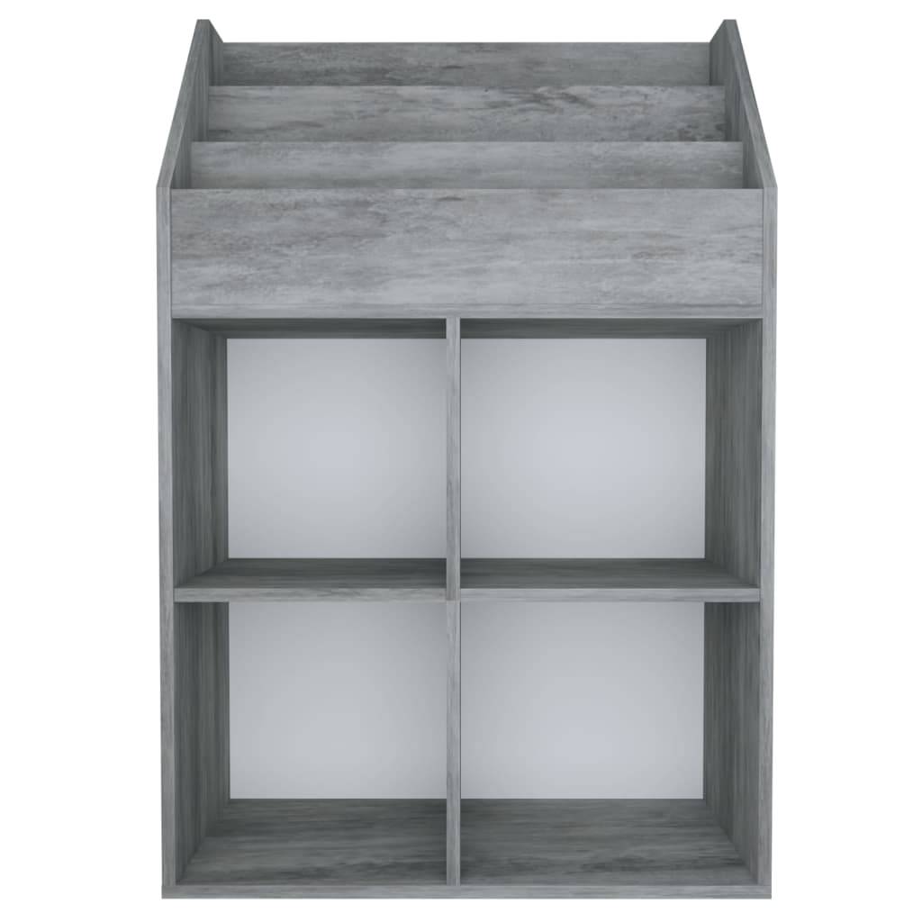 vidaXL Kinder-Bücherregal Betongrau 71x30x114 cm Spanplatte