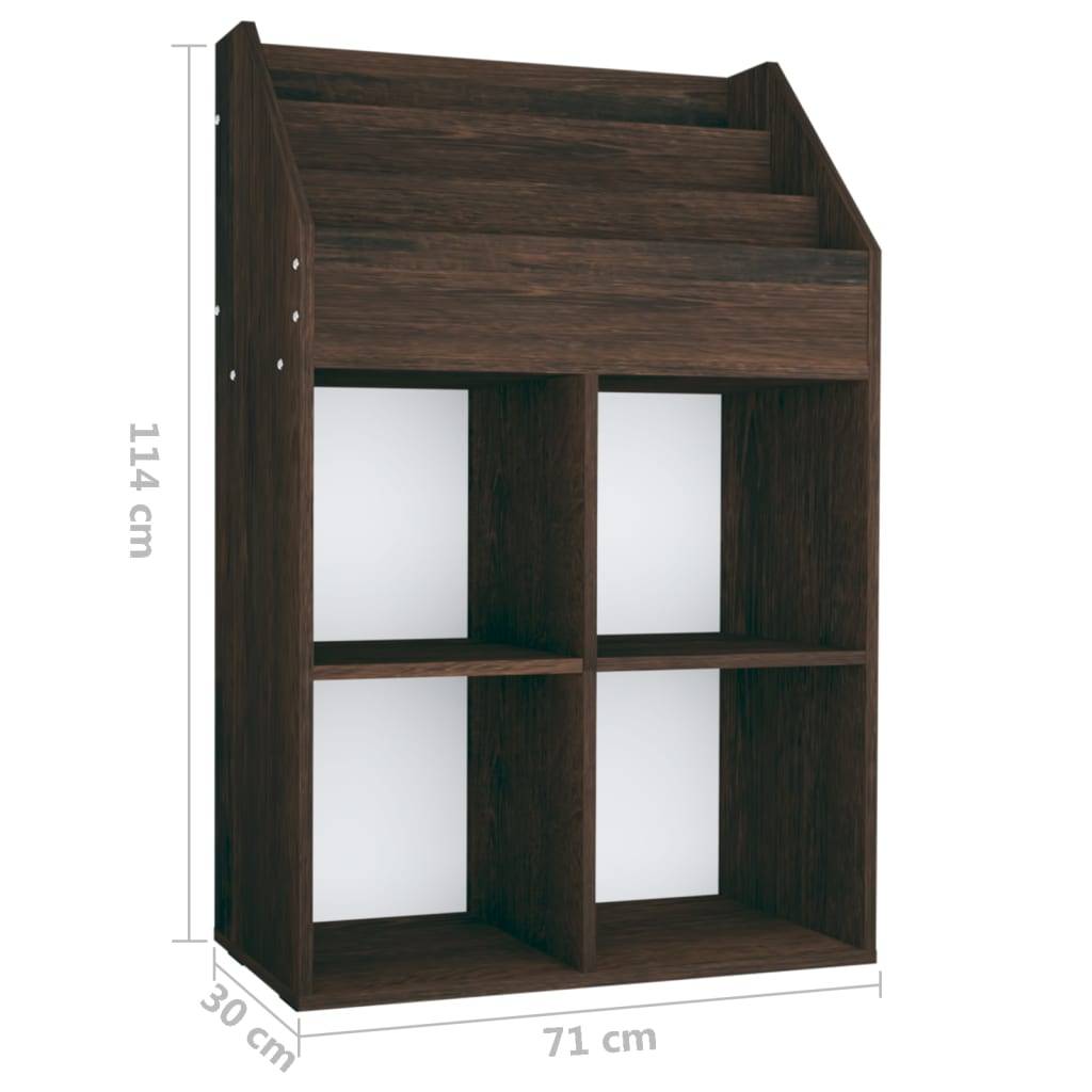 vidaXL Kinder-Bücherregal Räuchereiche 71x30x114 cm Spanplatte
