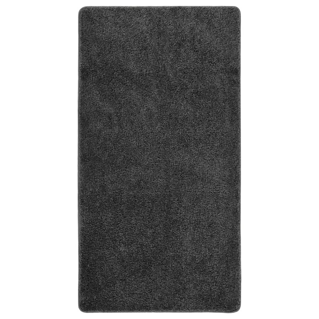 vidaXL Shaggy-Teppich Dunkelgrau 80x150 cm Rutschfest