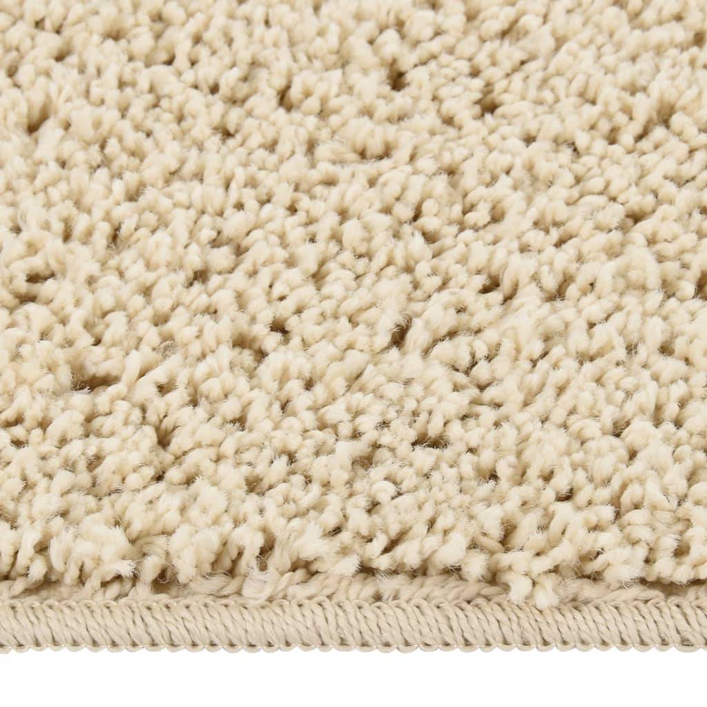 vidaXL Shaggy-Teppich Creme 120x170 cm Rutschfest