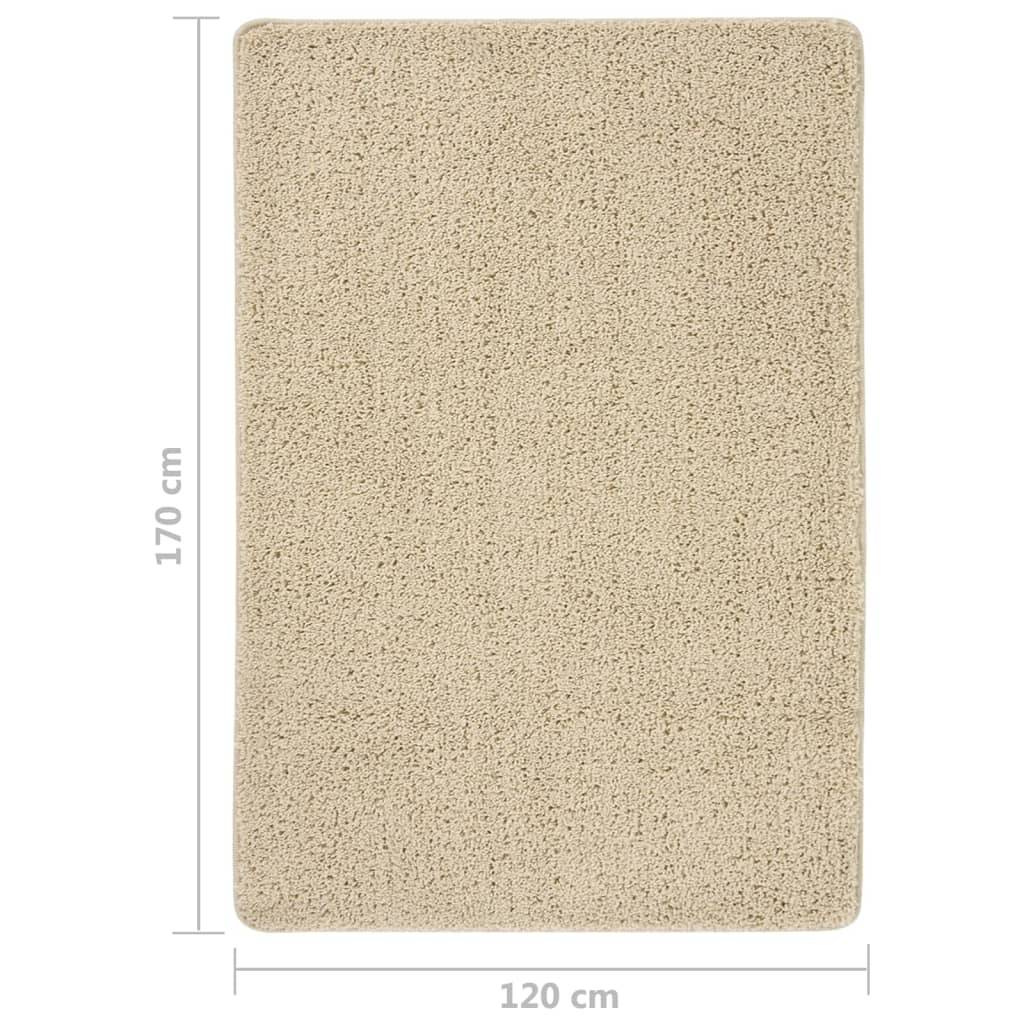 vidaXL Shaggy-Teppich Creme 120x170 cm Rutschfest