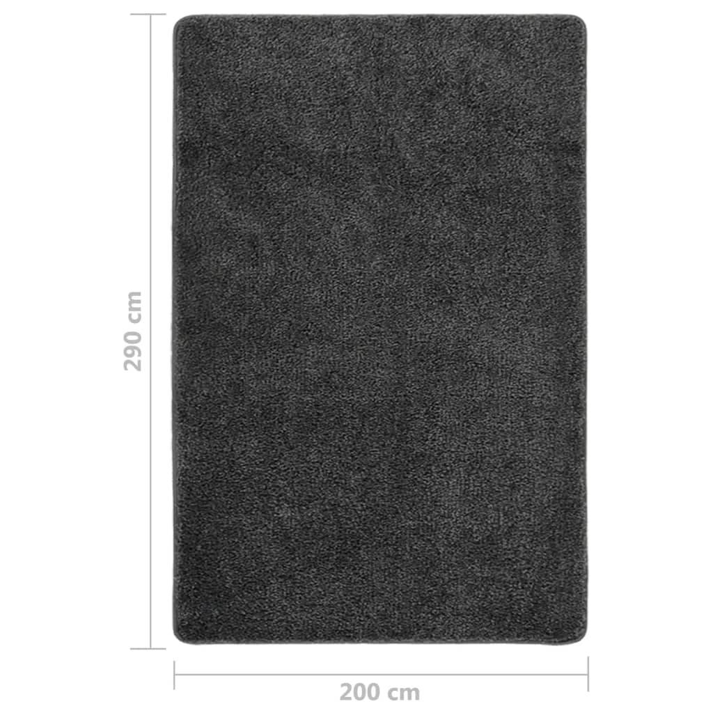vidaXL Shaggy-Teppich Dunkelgrau 200x290 cm Rutschfest