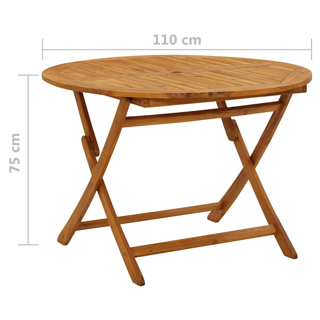 vidaXL Klappbarer Gartentisch 110 cm Massivholz Akazie