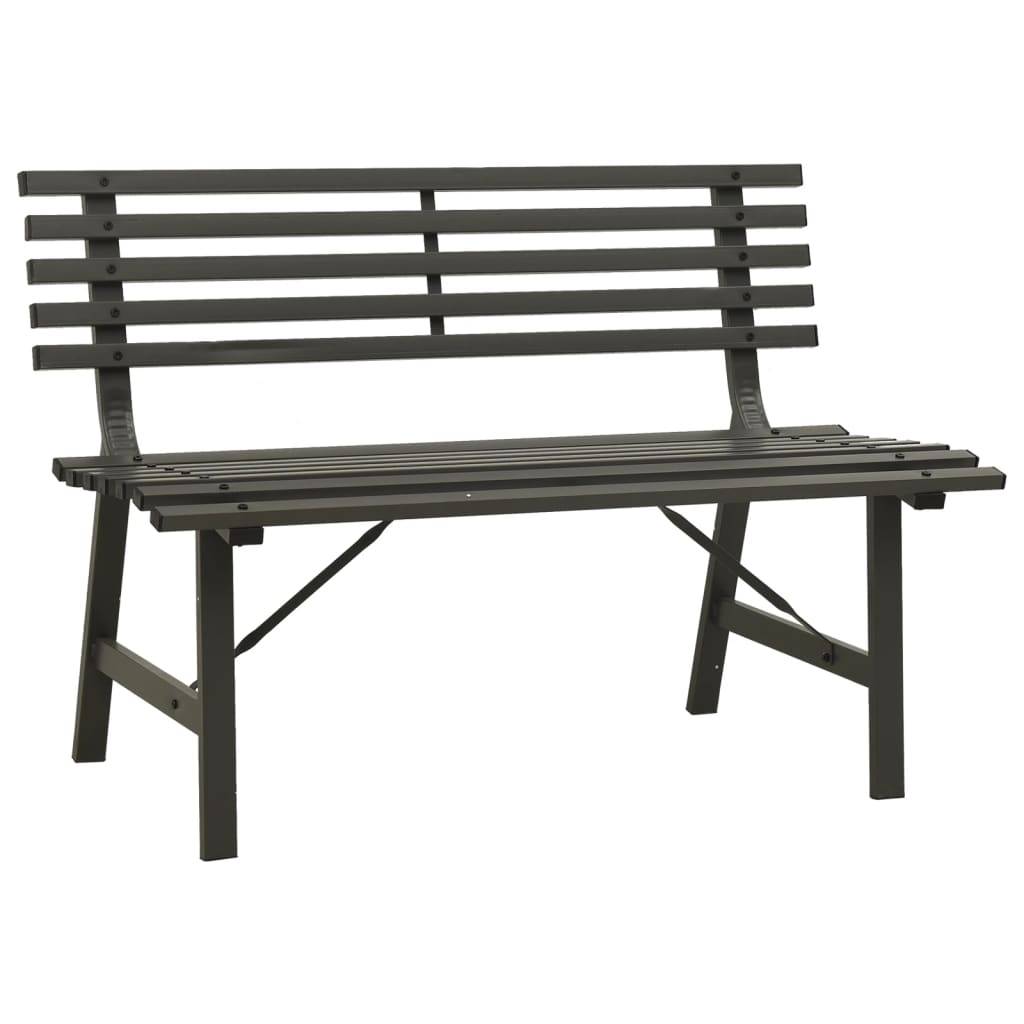 vidaXL Gartenbank 110 cm Stahl Schwarz