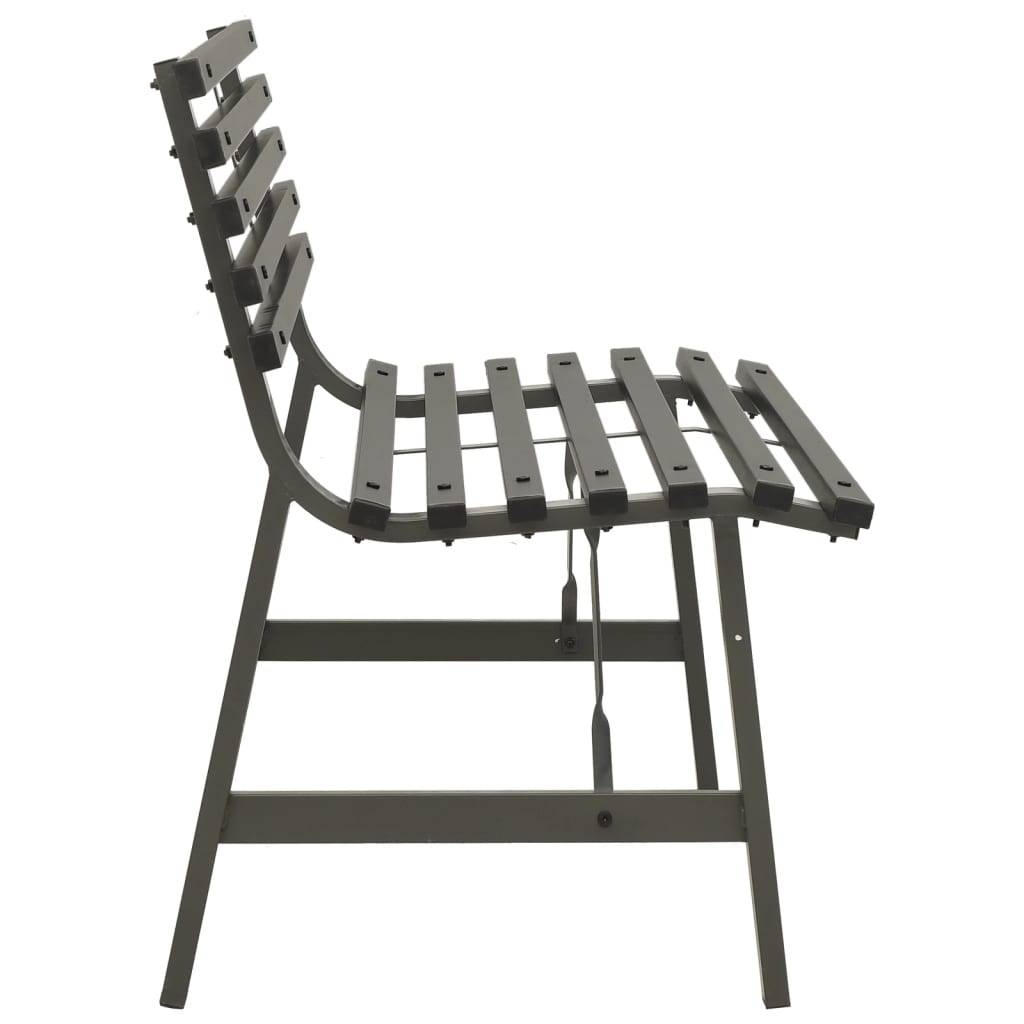 vidaXL Gartenbank 110 cm Stahl Schwarz