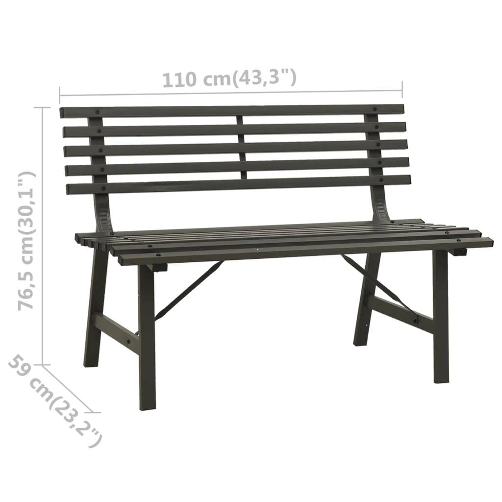 vidaXL Gartenbank 110 cm Stahl Schwarz