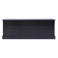 vidaXL TV-Schrank Schwarz 108x30x40 cm Massivholz Paulownia vidaXL TV-Schrank Schwarz 108x30x40 cm Massivholz Paulownia