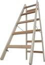 Sprossen-DoppelLeiter, (Holz), Arbeitshöhe 2,78 m,Standhöhe 1,5 m, Leiternlänge 1,56 m,Gew. 8,5 kg