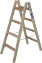 Sprossen-DoppelLeiter, (Holz), Arbeitshöhe 2,52 m,Standhöhe 1,2 m, Leiternlänge 1,21 m, 7 kg