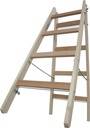 Sprossen-DoppelLeiter, (Holz), Arbeitshöhe 2,52 m,Standhöhe 1,2 m, Leiternlänge 1,21 m, 7 kg