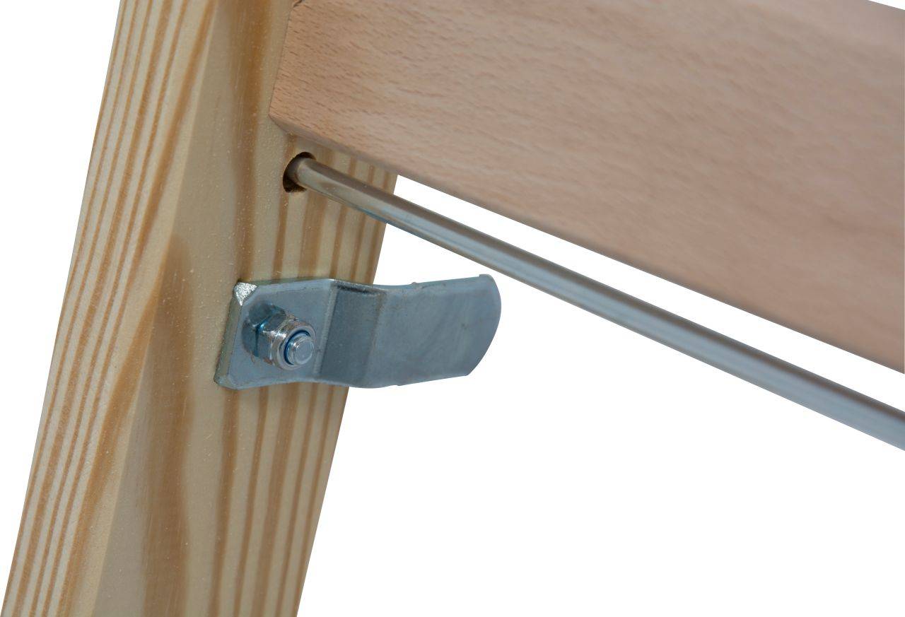 Sprossen-DoppelLeiter, (Holz), Arbeitshöhe 4,65 m,Standhöhe 3,45 m, Leiternlänge 3,51 m, Gew.22,5 kg