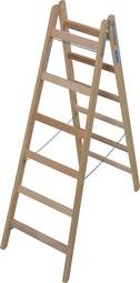 Sprossen-DoppelLeiter, (Holz), Arbeitshöhe 3,05 m,Standhöhe 1,75m, Leiternlänge 1,78m, 10 kg