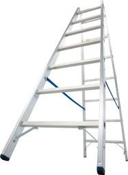 Sprossen-DoppelLeiter, (Alu), Arbeitshöhe 3,55 m,Leiternhöhe 1,95 m, Sprossenanzahl 2x7, 7,9 kg