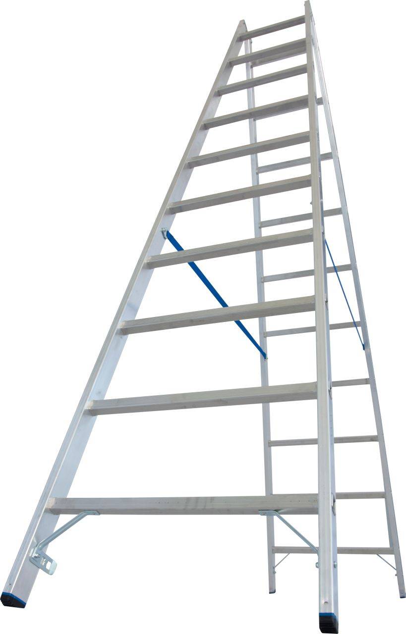 Sprossen-DoppelLeiter, (Alu), Arbeitshöhe 4,35 m,Leiternhöhe 2,75 m, Gewicht 10,9 kg