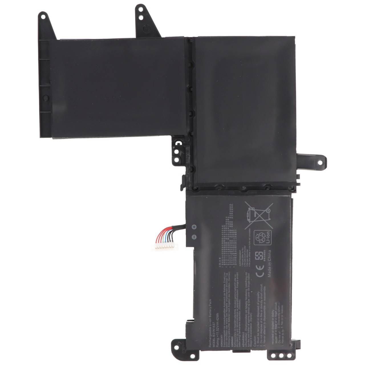 Akku passend für ASUS Vivobook S510U, B31N1637, Li-Polymer, 11,52V, 3600mAh, max. 42Wh