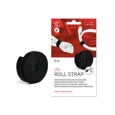 Label-The-Cable LTC Roll Strap, Klettbandrolle, 3m, schwarz Installation /