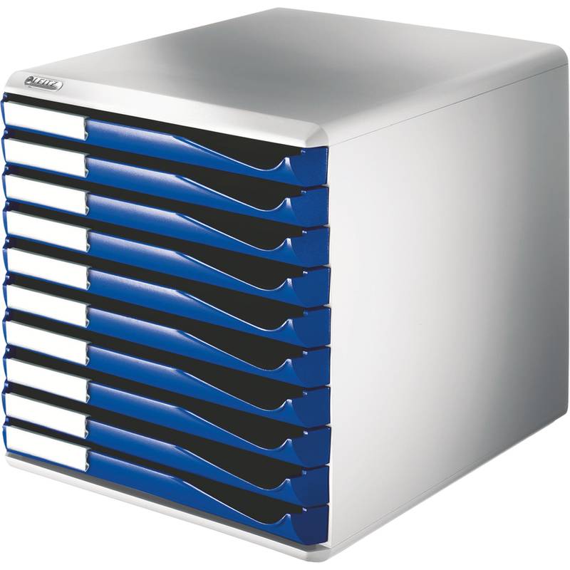 Leitz Schubladenbox 52810035 DIN A4 10Schubfächer l.graur/bl