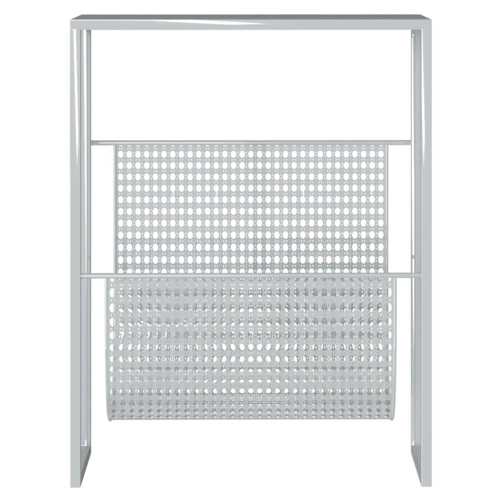 vidaXL Zeitschriftenständer Silbern 35x15x45 cm Stahl