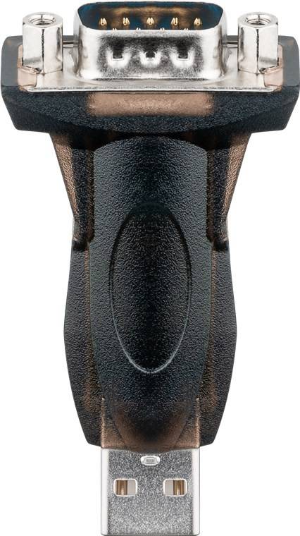 Goobay USB auf seriell RS232 Konverter/Adapter, Transparent - USB 2.0-Stecker (Typ A) > D-SUB/RS-232-Stecker (9-polig)
