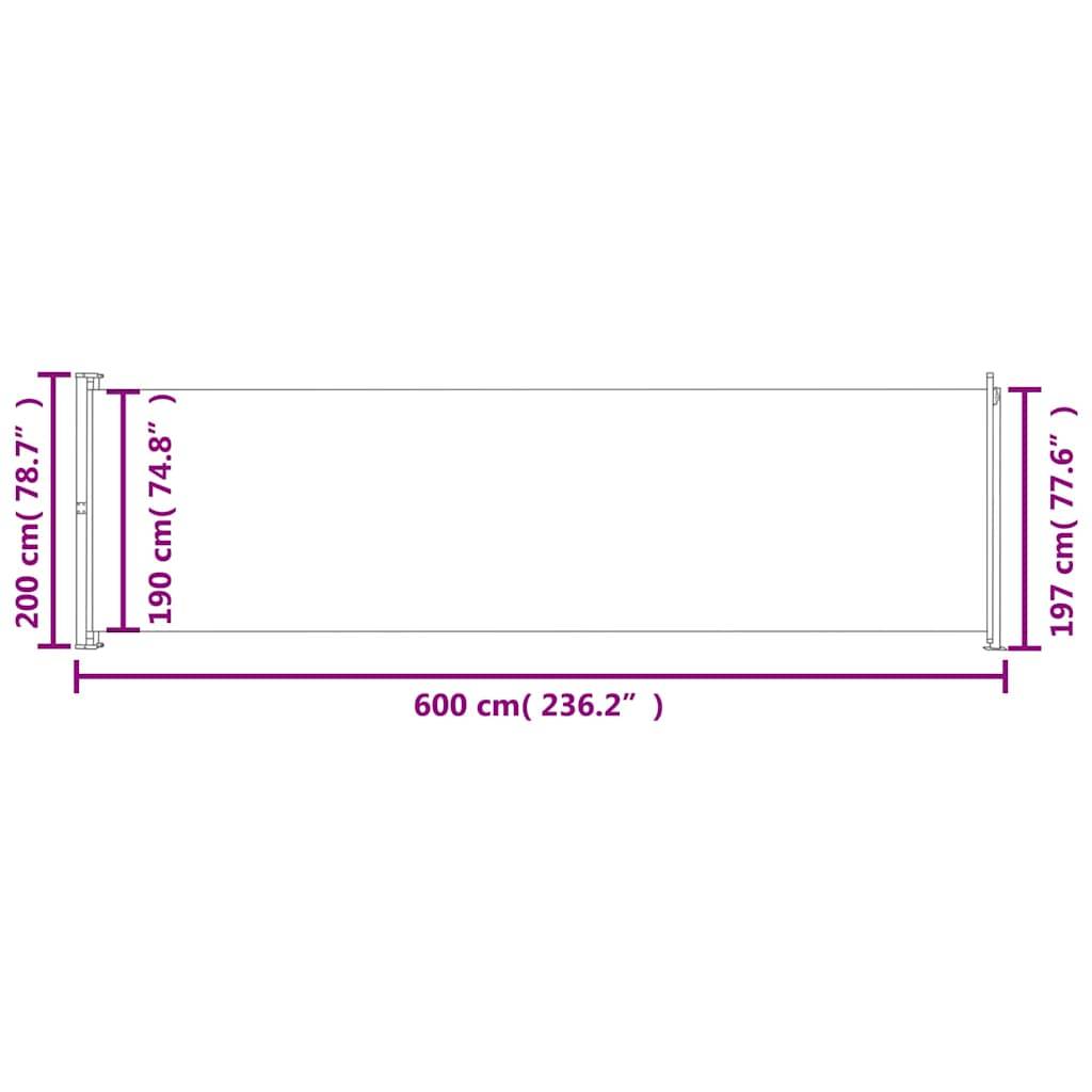 vidaXL Seitenmarkise Ausziehbar 200x600 cm Blau
