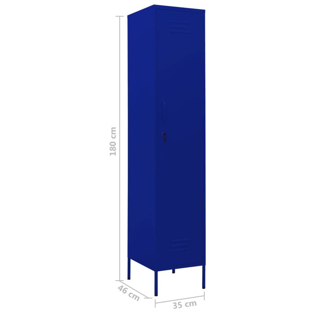 vidaXL Schließfachschrank Marineblau 35x46x180 cm Stahl