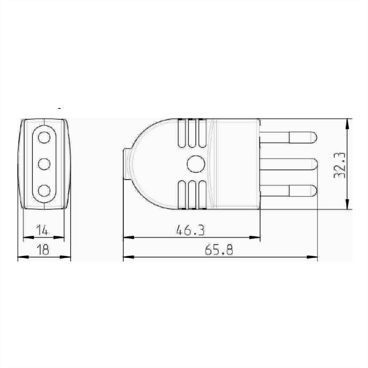 Bachmann 910.174 Schutzkontaktstecker Kunststoff 250V Schwarz IP20