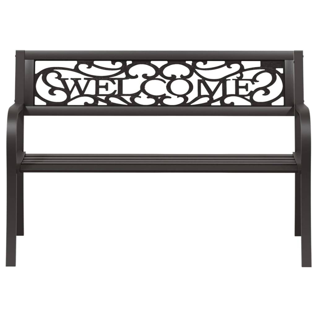 vidaXL Gartenbank 125 cm Stahl Schwarz