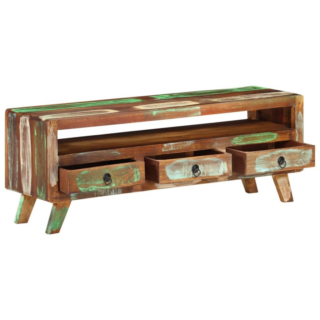 vidaXL TV-Schrank Mehrfarbig 110x30x40 cm Altholz Massiv