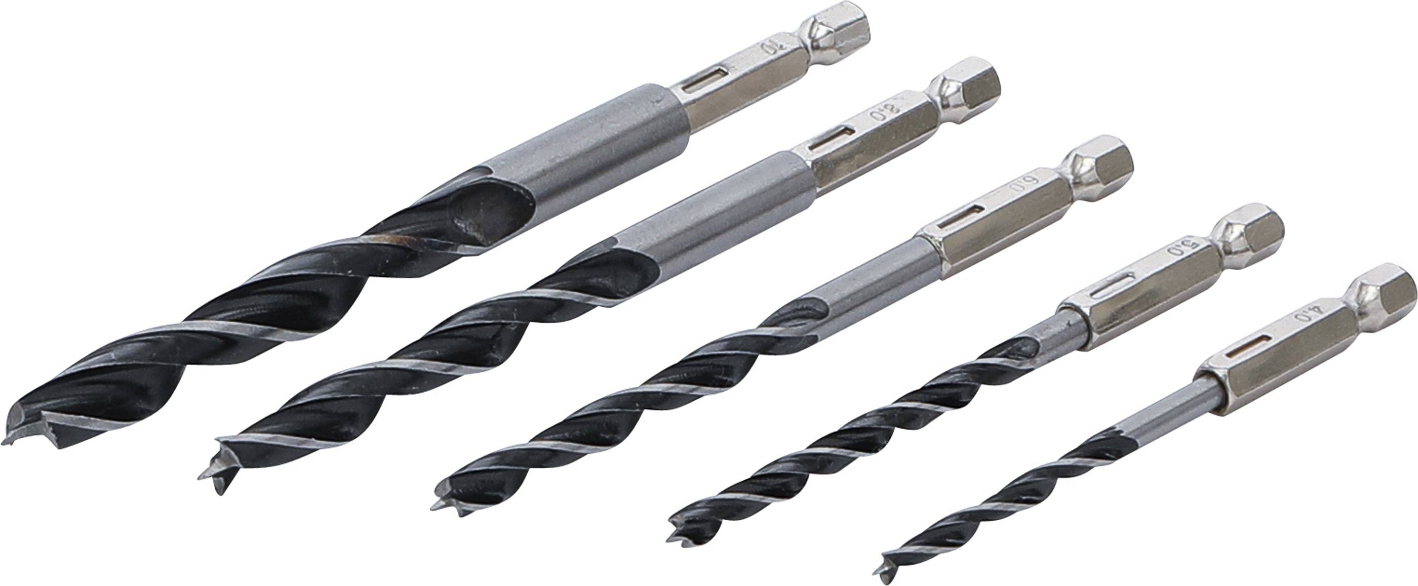 BGS Diy Holzbohrer-Satz | 4 - 10 mm | Sechskantantrieb | 5-tlg.