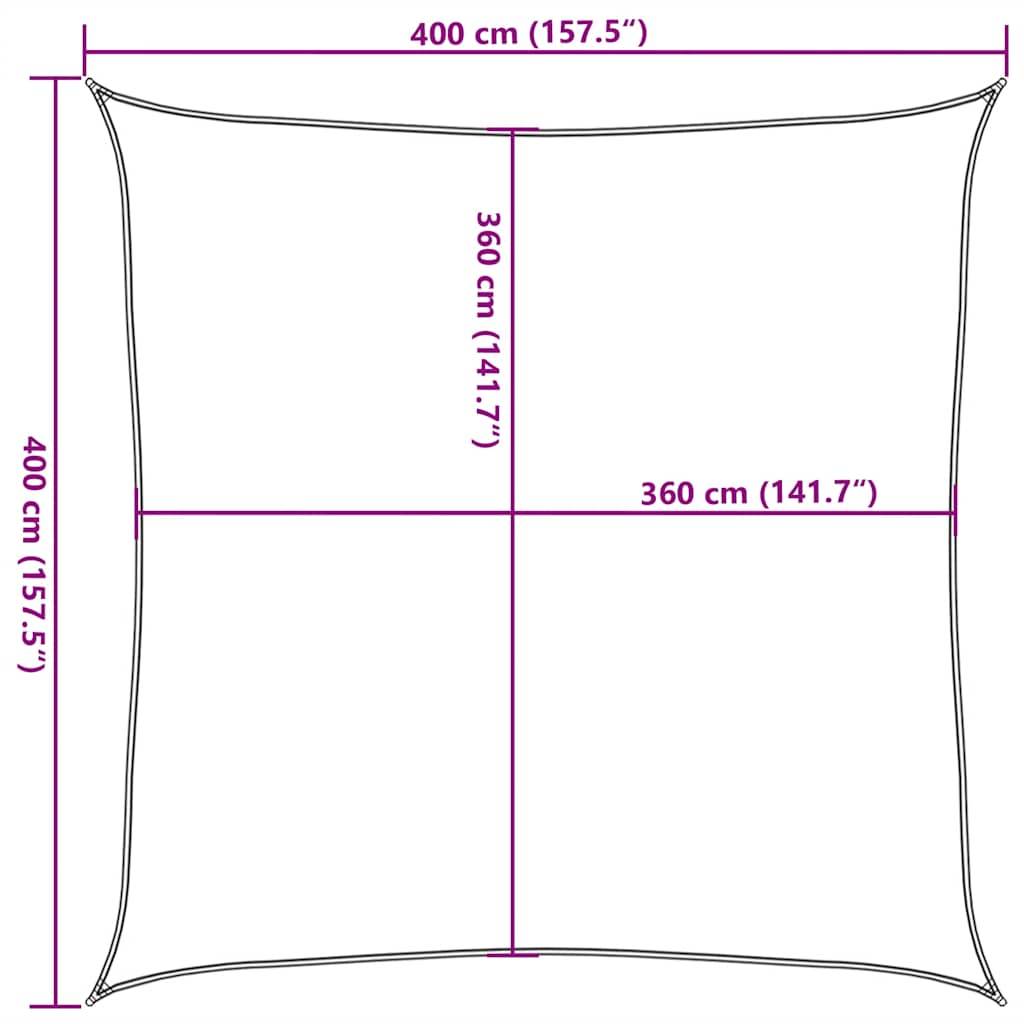vidaXL Sonnensegel 160 g/m² Beige 4x4 m HDPE