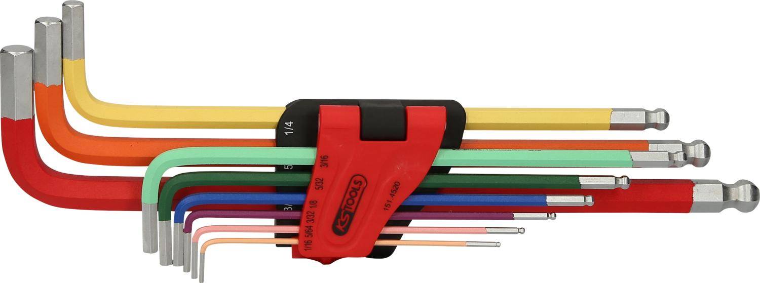 KS TOOLS Kugelkopf-Innensechskant-Winkelstiftschlüssel-Satz, extra