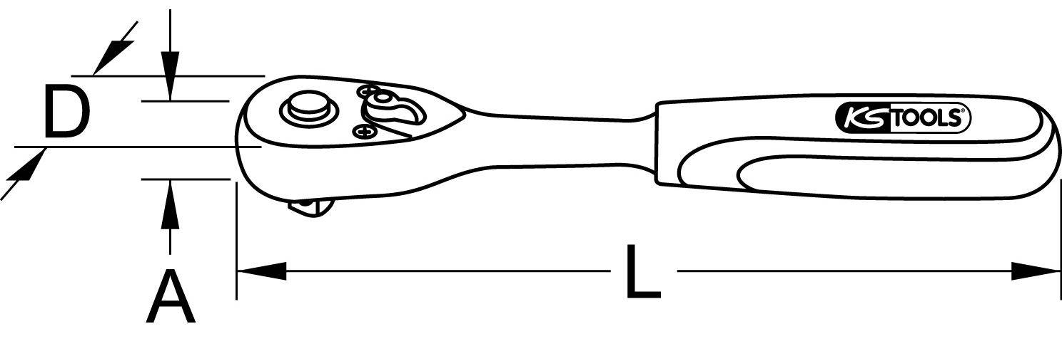 KS TOOLS 3/8" SlimPOWER Umschaltknarre,72 Zahn