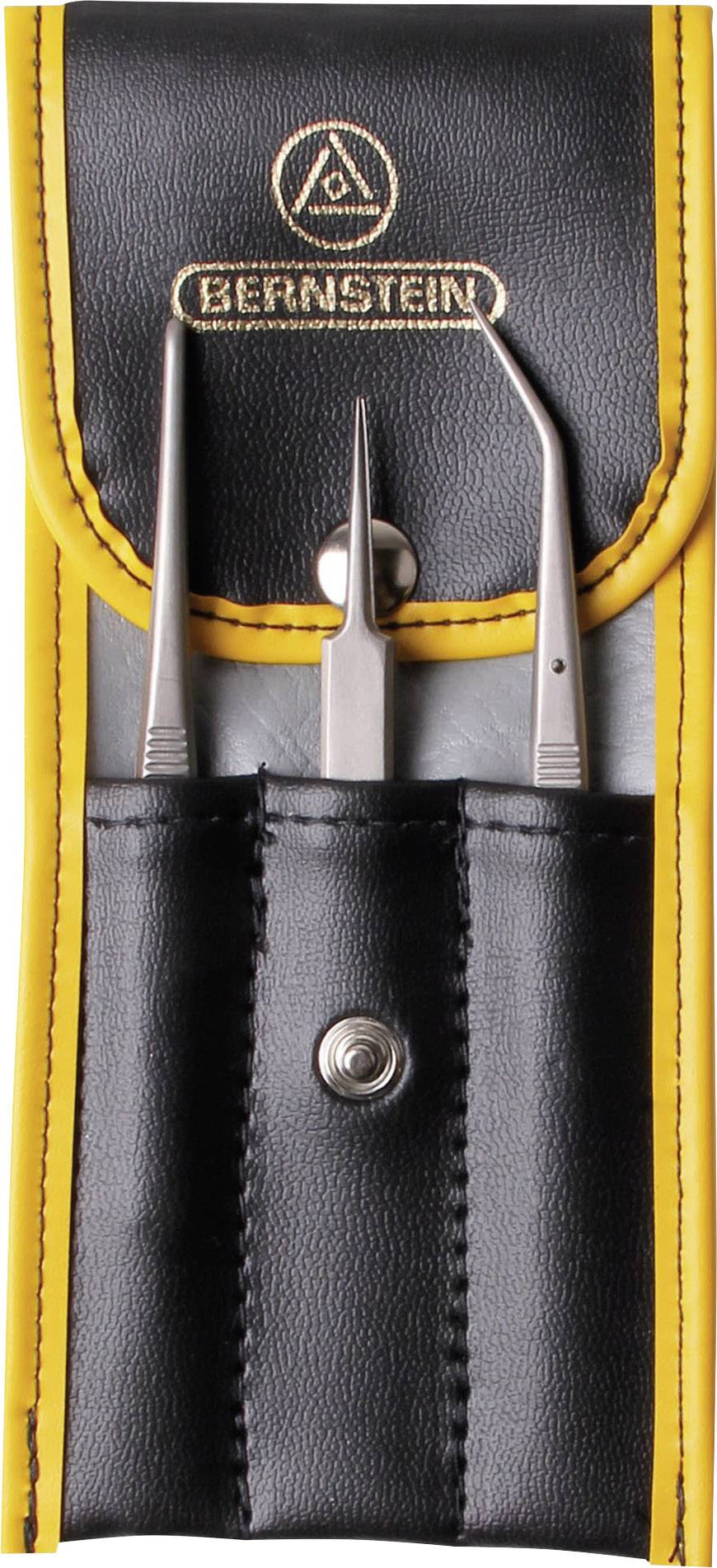 Bernstein Tools for Electronics 5-030 Pinzetten-Set 3teilig Super-spitz, Stumpf, Spitz, gebogen, fein
