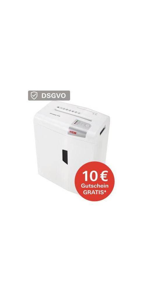 HSM shredstar X10 Aktenvernichter 10 Blatt Partikelschnitt 4.5 x 30mm P-4 20l Vernichtet auch CDs, DVDs, Heftklammern