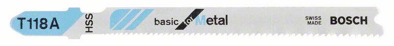 Stichsägeblatt T 118 A Gesamt-L.92mm Zahnt.1,1-1,5mm HSS 5 St./Karte BOSCH